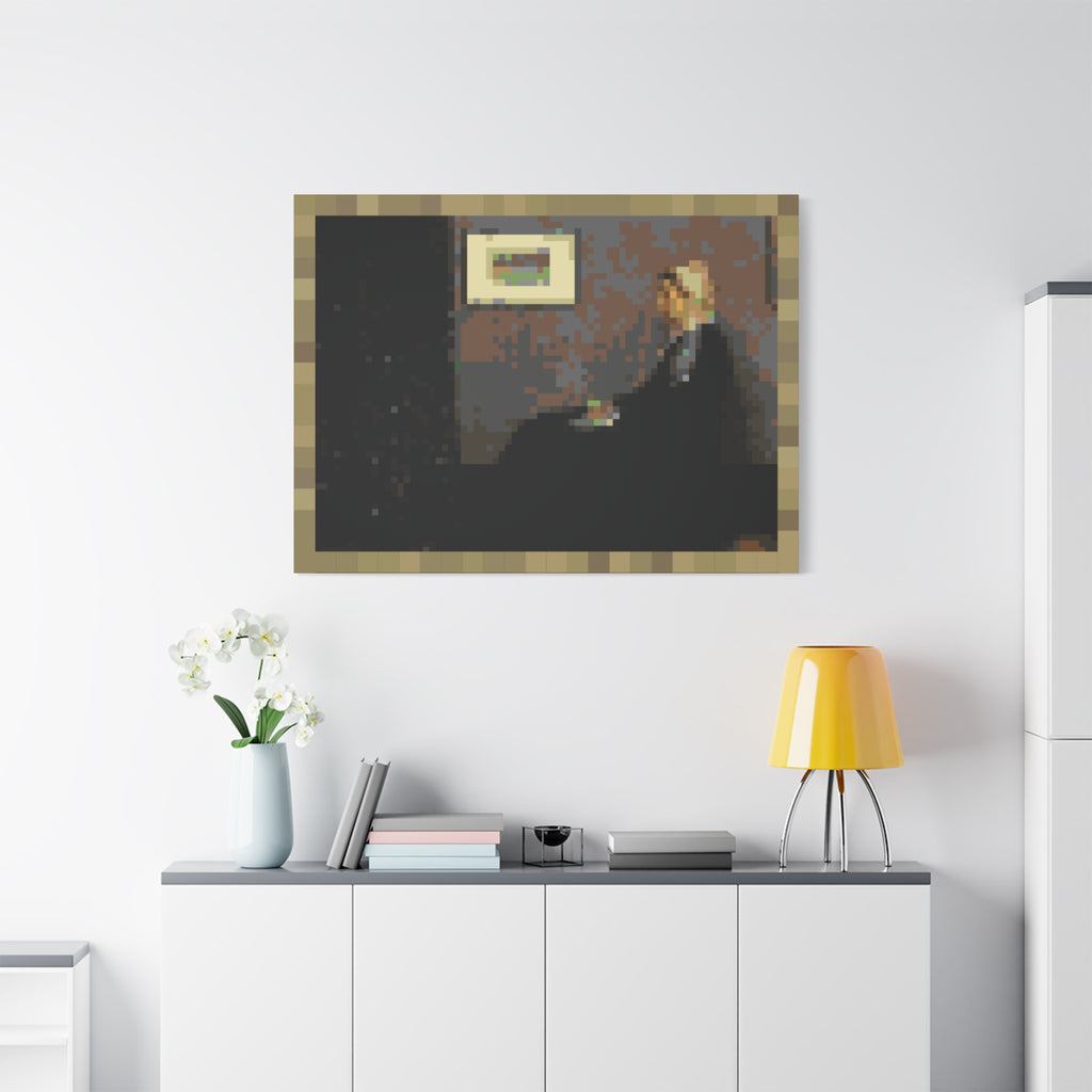 Whistler's Mother Pixel-Style Matte Canvas Print