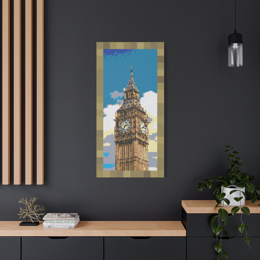 Big Ben Pixel-Style Matte Canvas Print