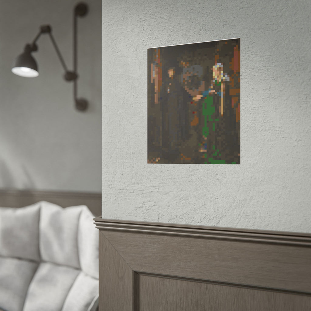 The Arnolfini Portrait Pixel-Style Rolled Art Print