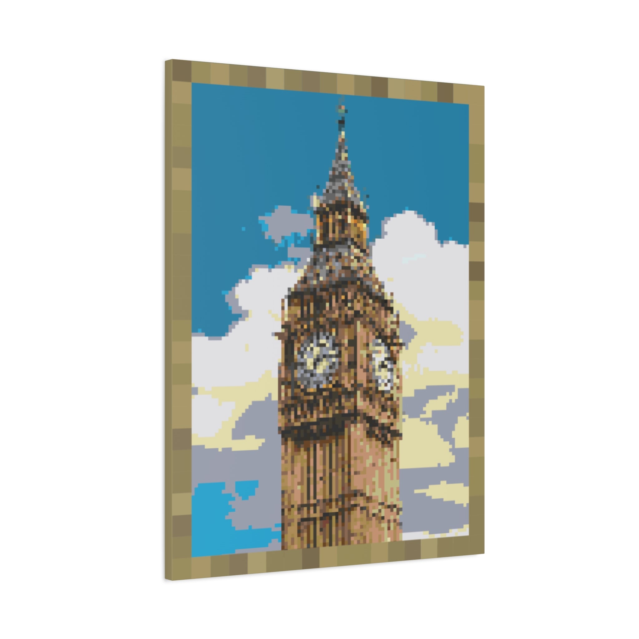 Big Ben Pixel-Style Matte Canvas Print