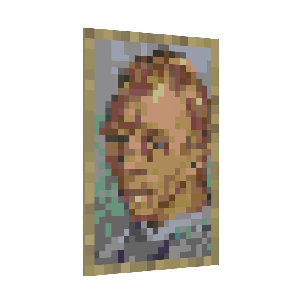 L'artiste Sans Barbe Pixel-Style Matte Canvas Print
