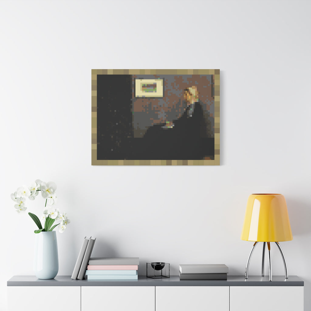 Whistler's Mother Pixel-Style Matte Canvas Print