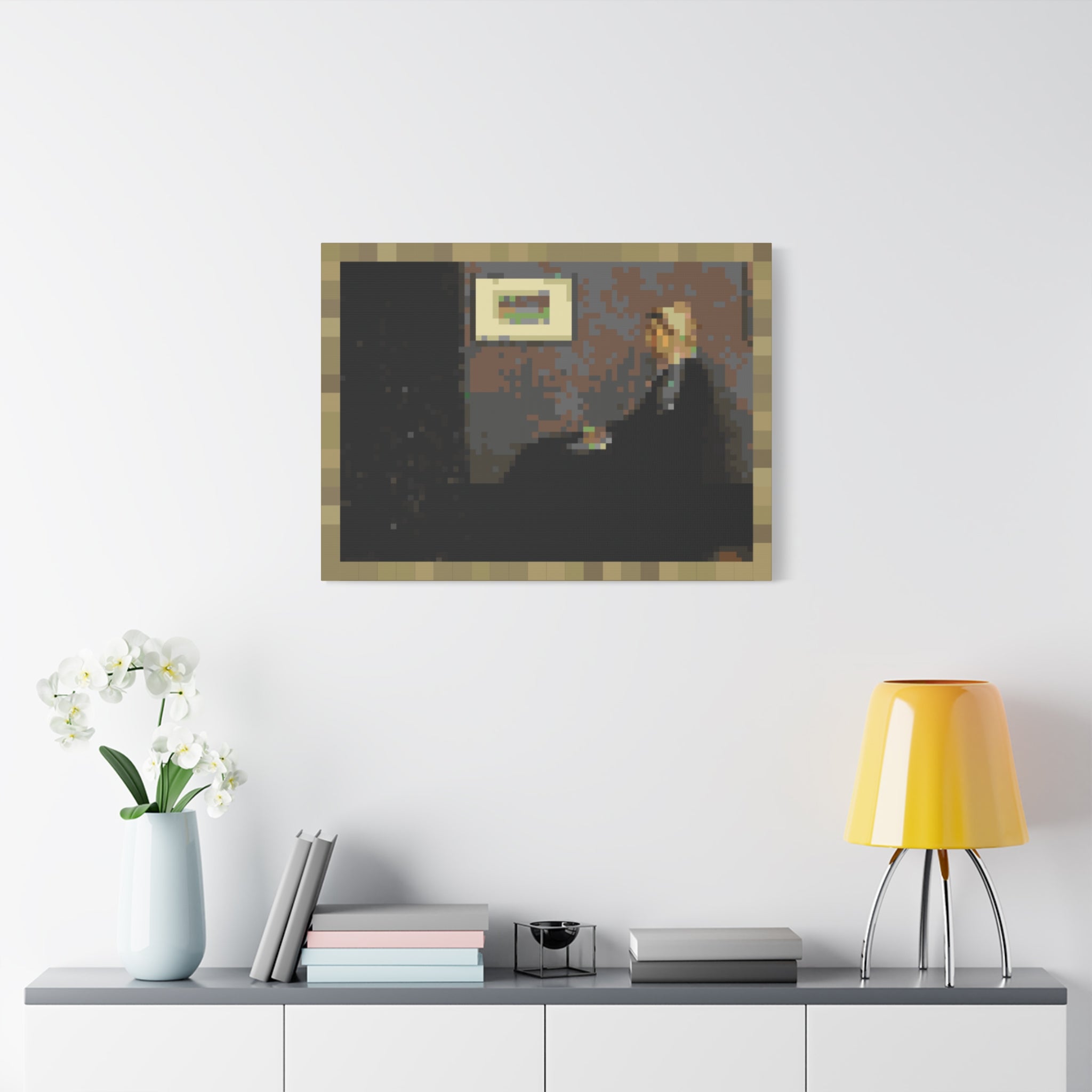 Whistler's Mother Pixel-Style Matte Canvas Print