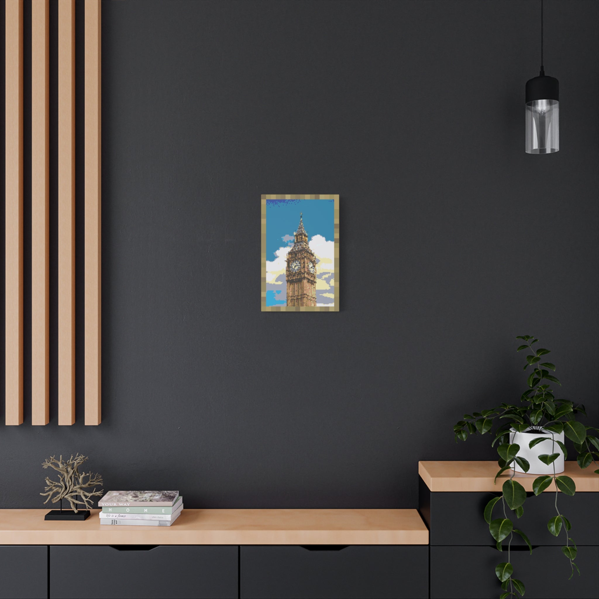 Big Ben Pixel-Style Matte Canvas Print