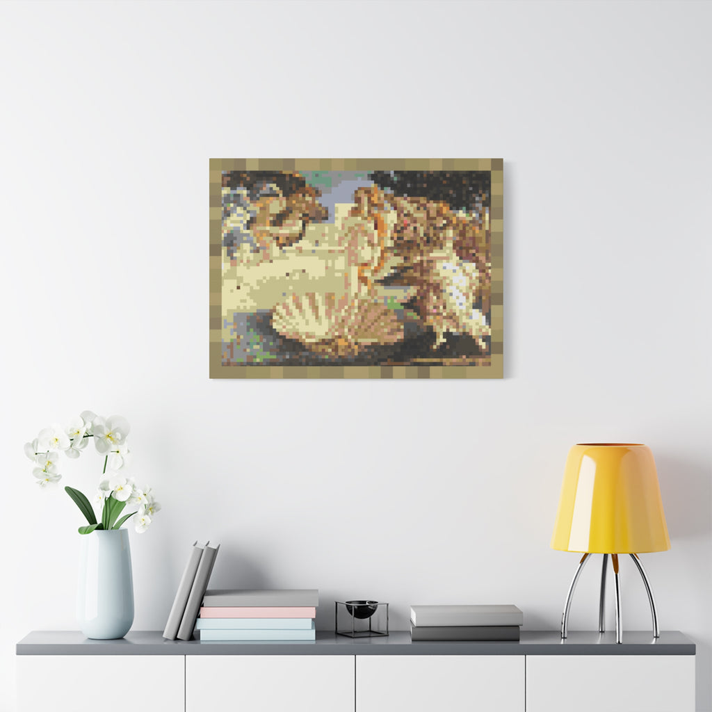 The Birth of Venus Pixel-Style Matte Canvas Print