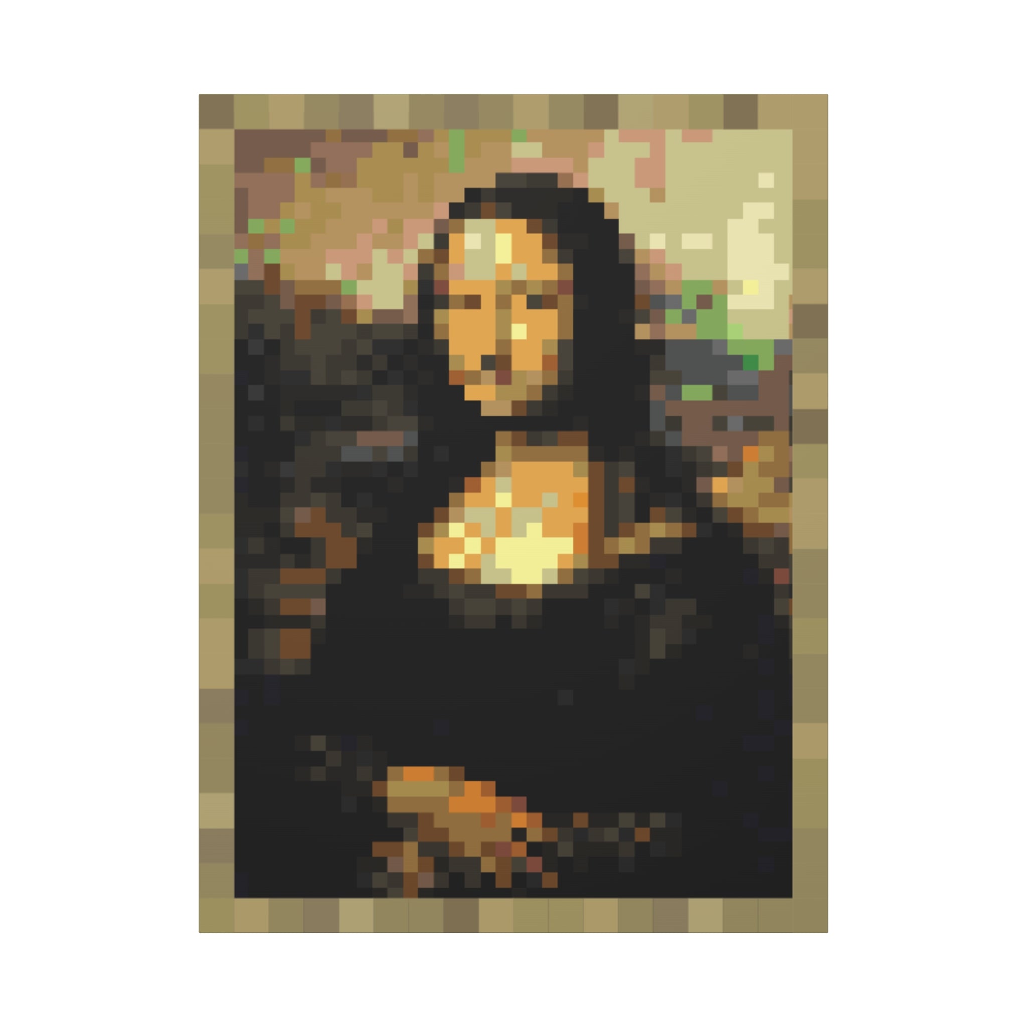 Mona Lisa Pixel-Style Matte Canvas Print