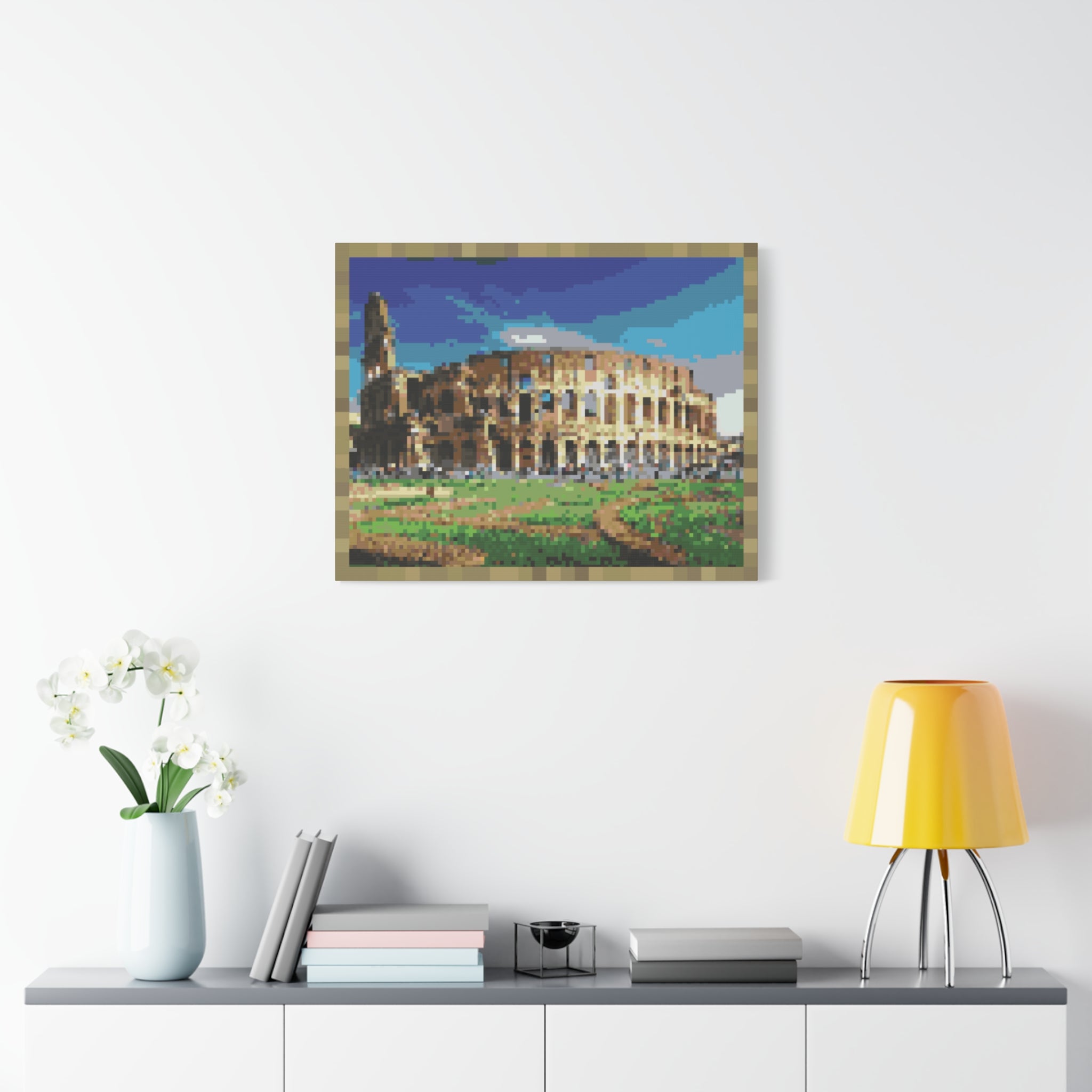 Colosseum Pixel-Style Matte Canvas Print