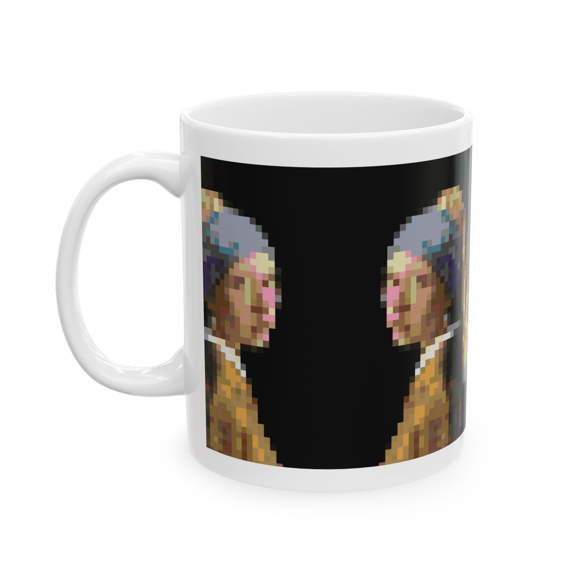 Girl with a Pearl Earring Pixel-Style Ceramic Mug (11oz/15oz)