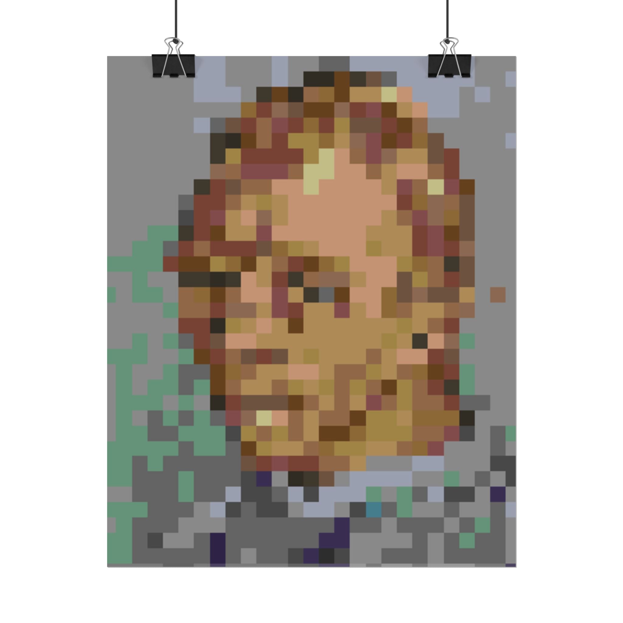 L'artiste Sans Barbe Pixel-Style Rolled Art Print