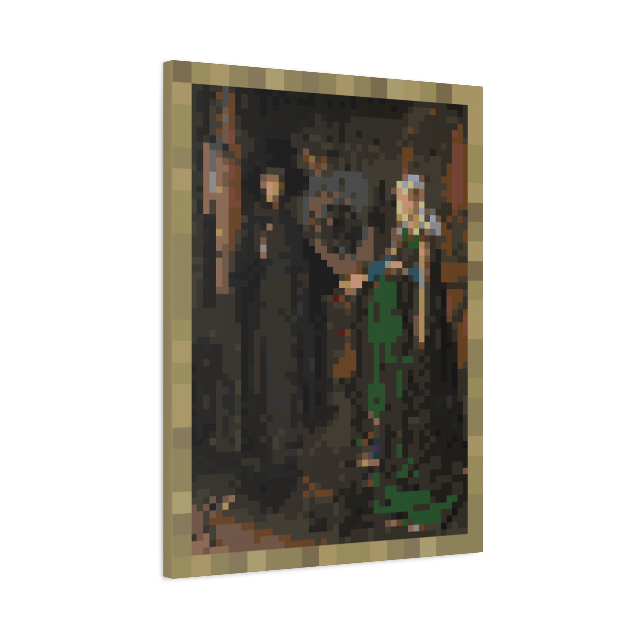 The Arnolfini Portrait Pixel-Style Matte Canvas Print