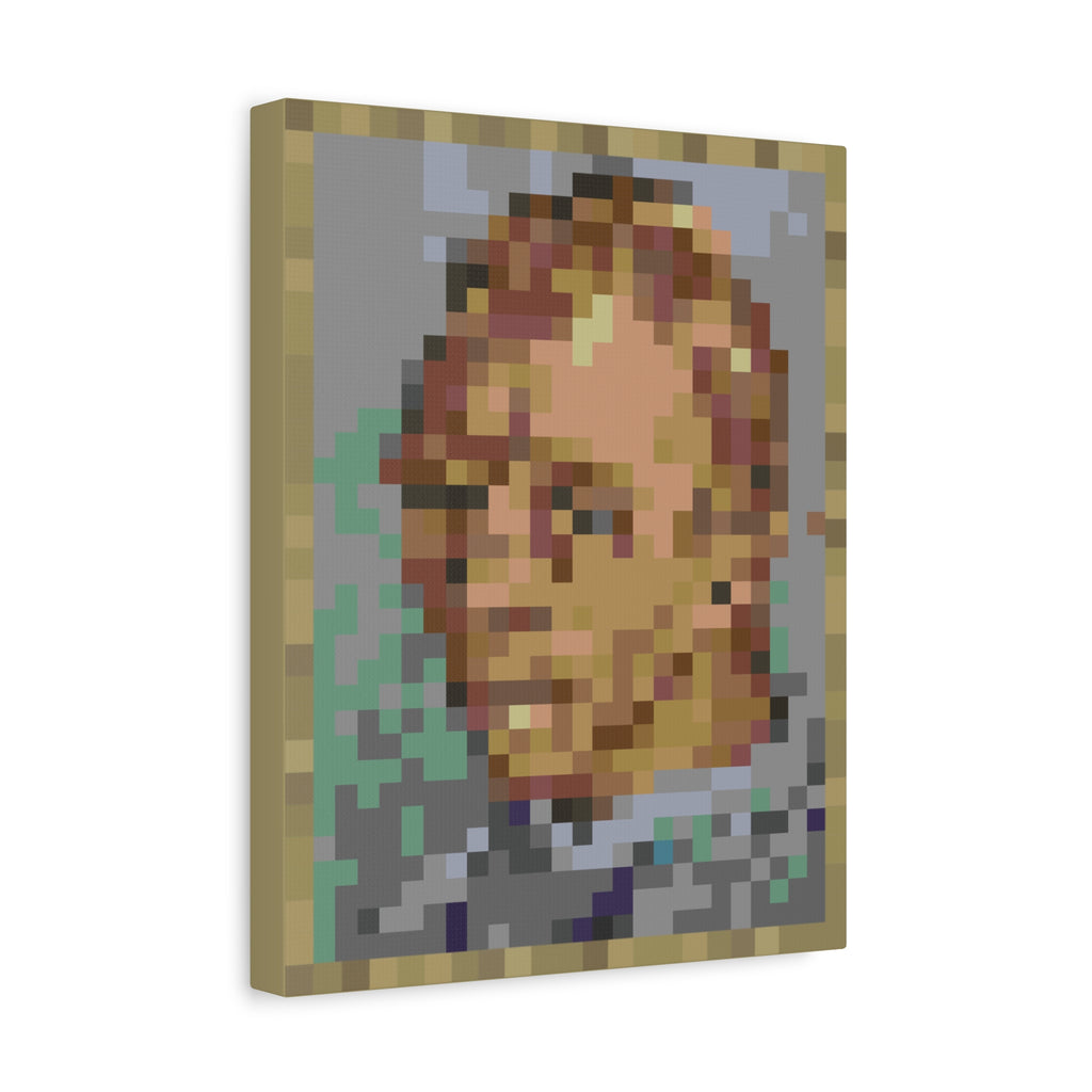 L'artiste Sans Barbe Pixel-Style Matte Canvas Print