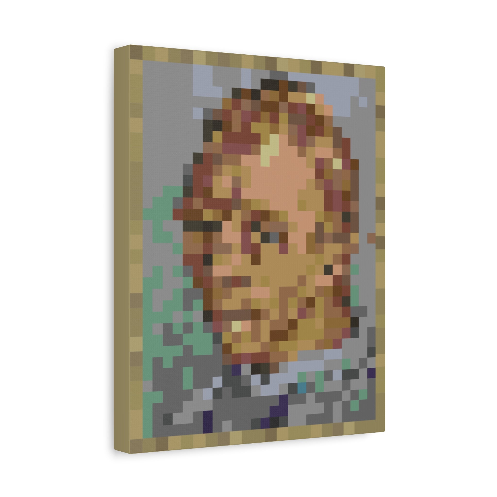 L'artiste Sans Barbe Pixel-Style Matte Canvas Print