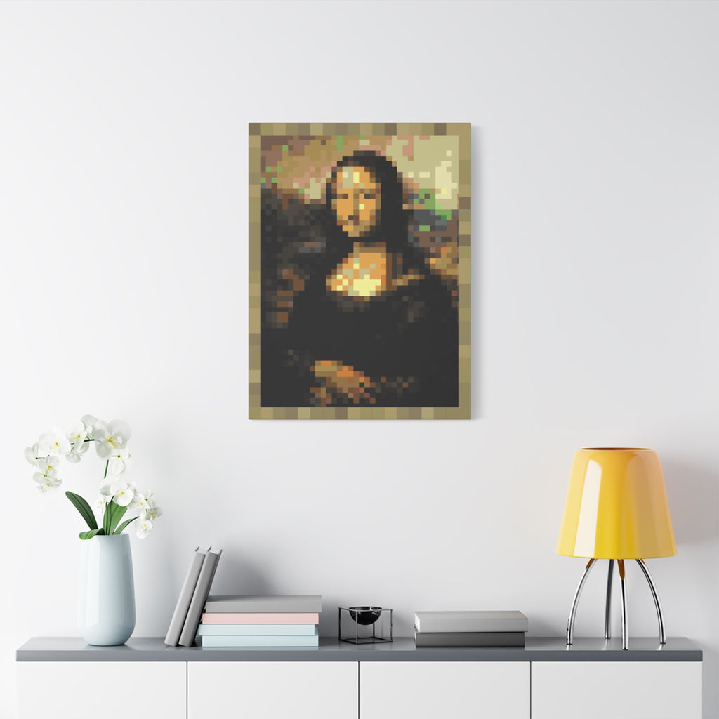 Mona Lisa Pixel-Style Matte Canvas Print