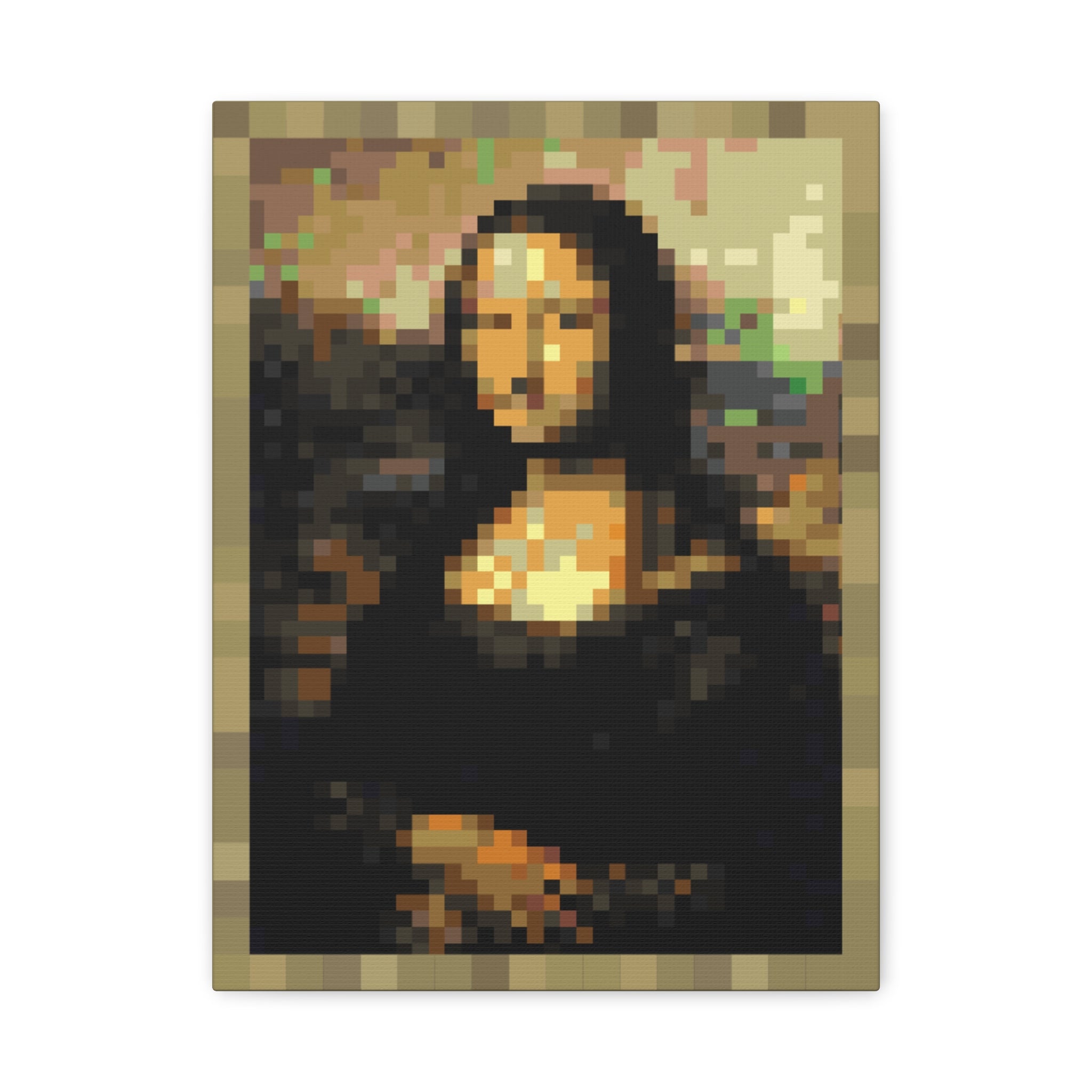 Mona Lisa Pixel-Style Matte Canvas Print