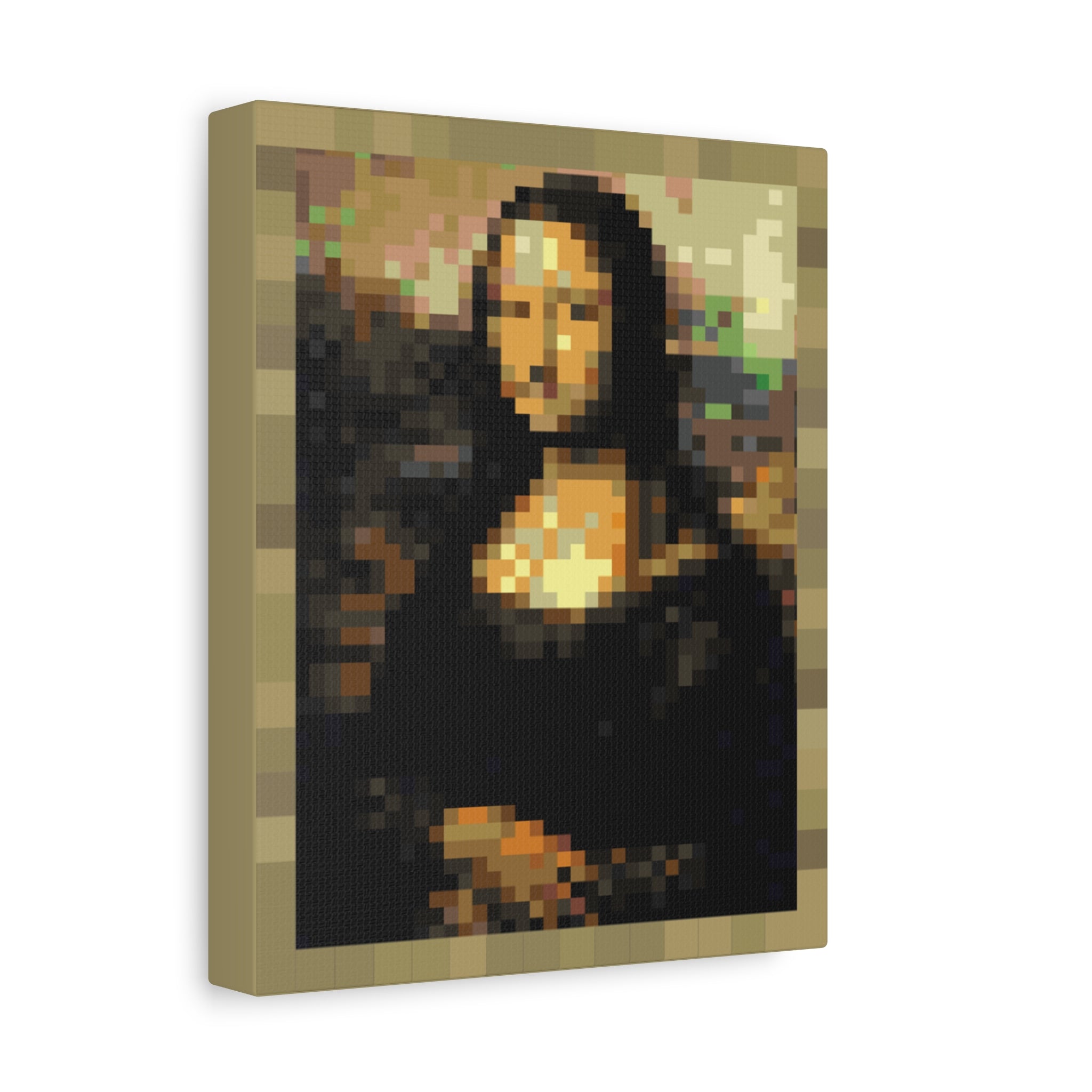 Mona Lisa Pixel-Style Matte Canvas Print