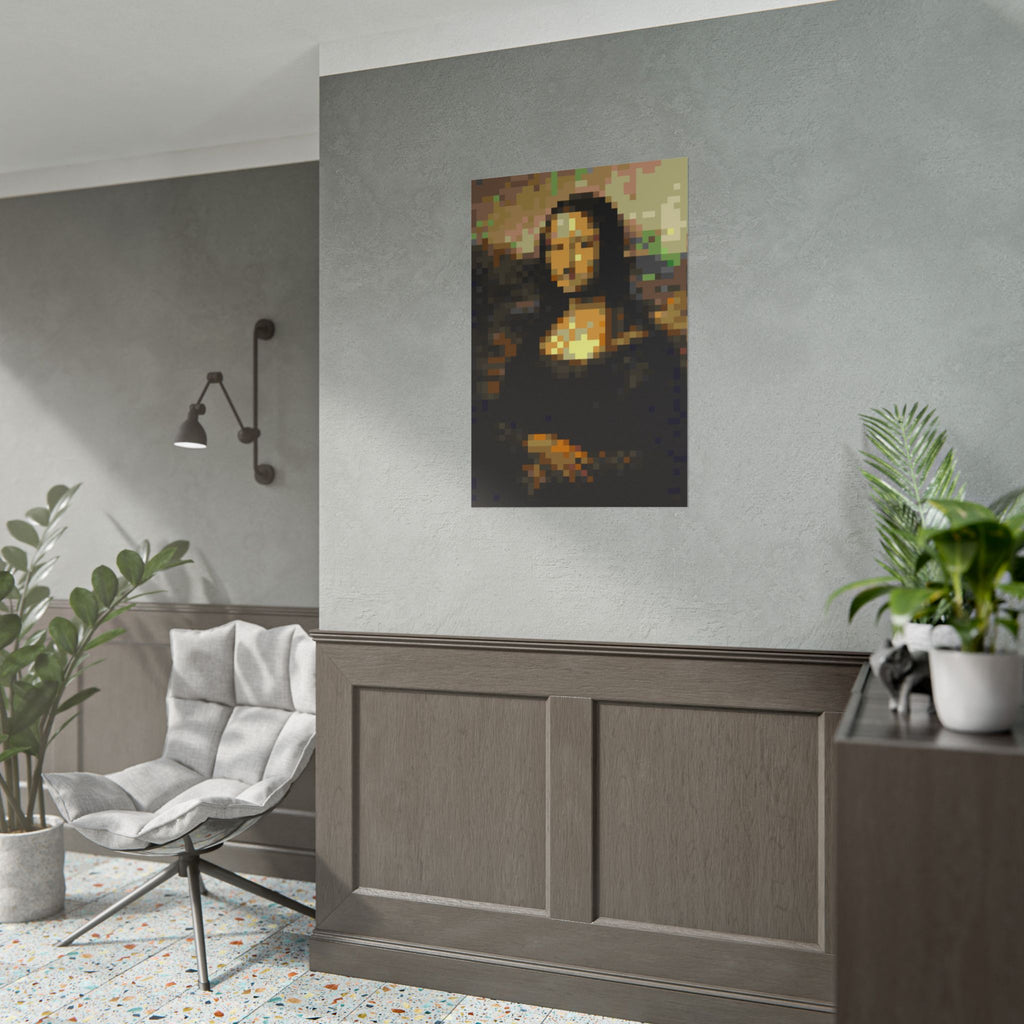 Mona Lisa Pixel-Style Rolled Art Print
