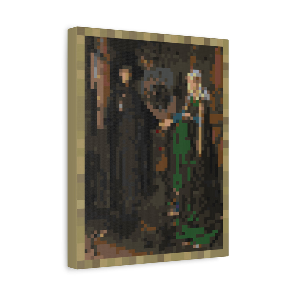 The Arnolfini Portrait Pixel-Style Matte Canvas Print