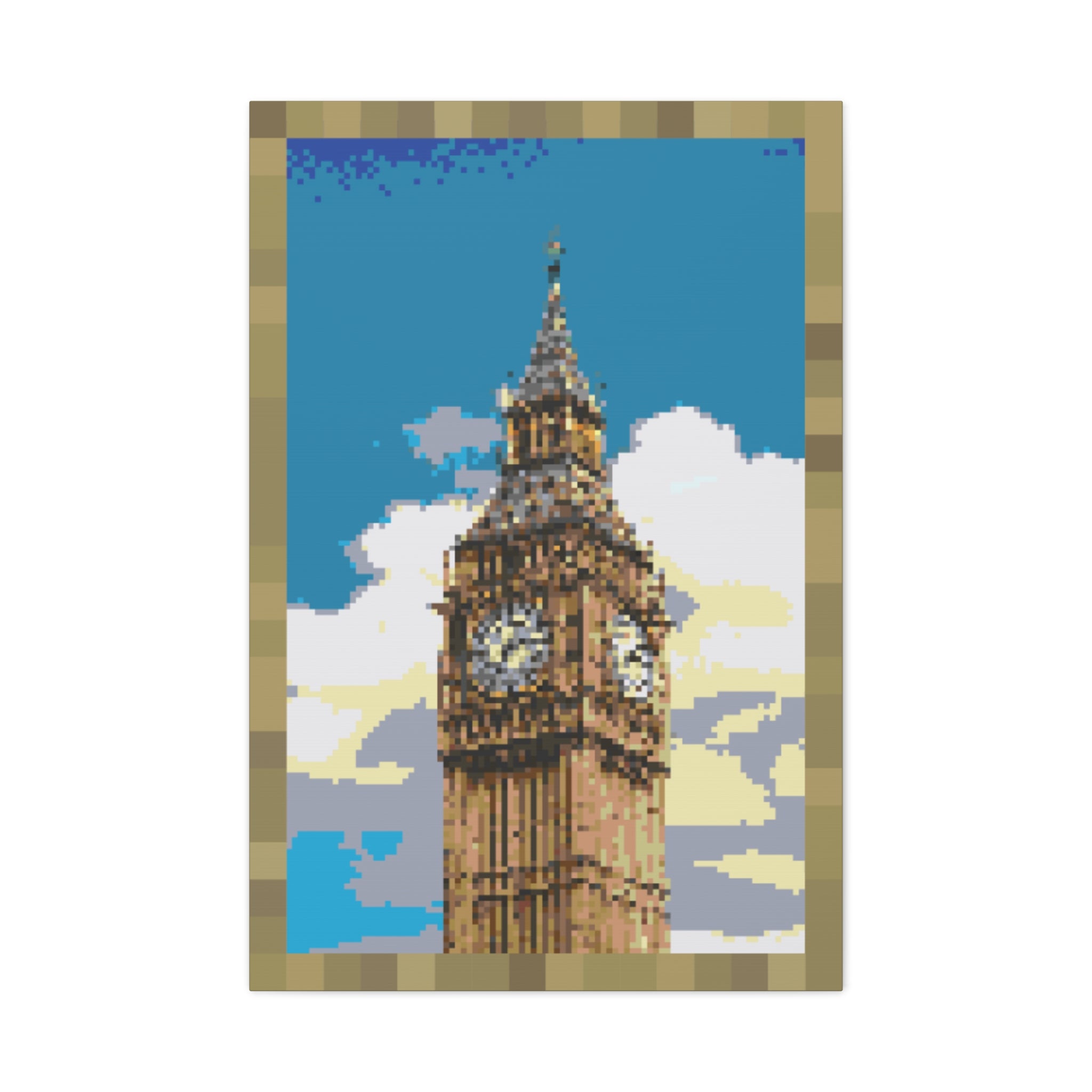 Big Ben Pixel-Style Matte Canvas Print