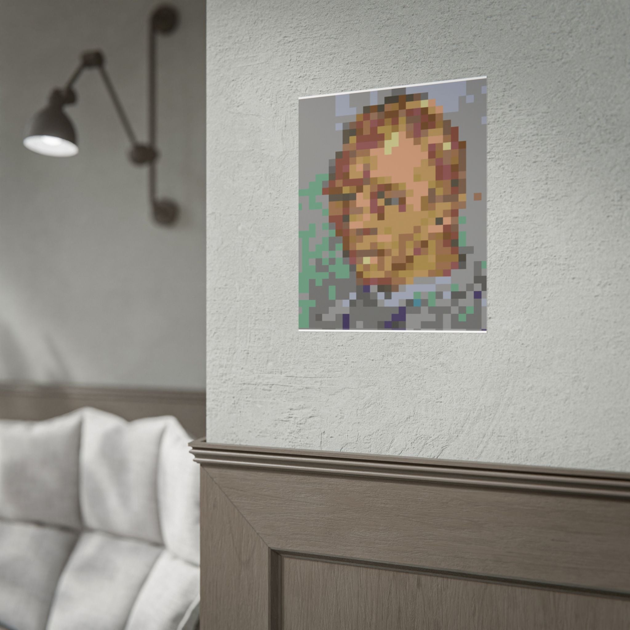 L'artiste Sans Barbe Pixel-Style Rolled Art Print
