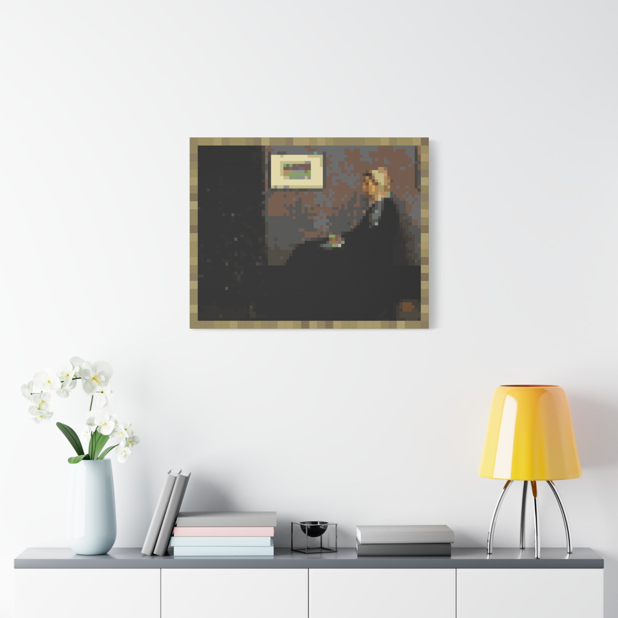 Whistler's Mother Pixel-Style Matte Canvas Print