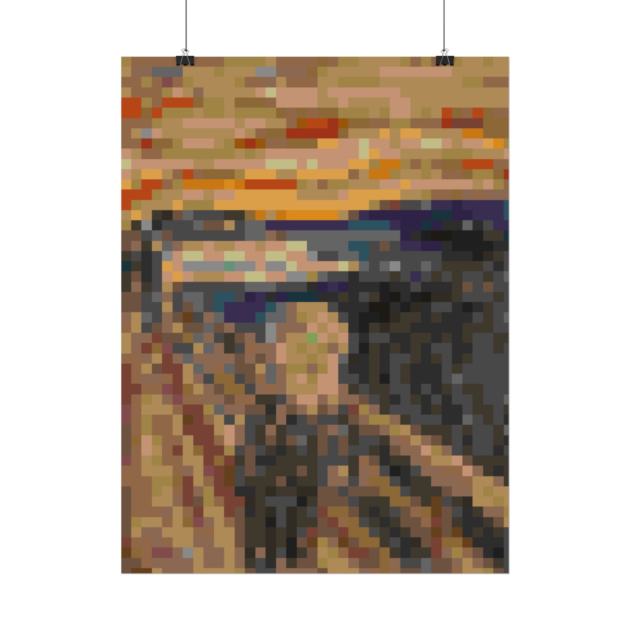 The Scream Pixel-Style Rolled Art Print