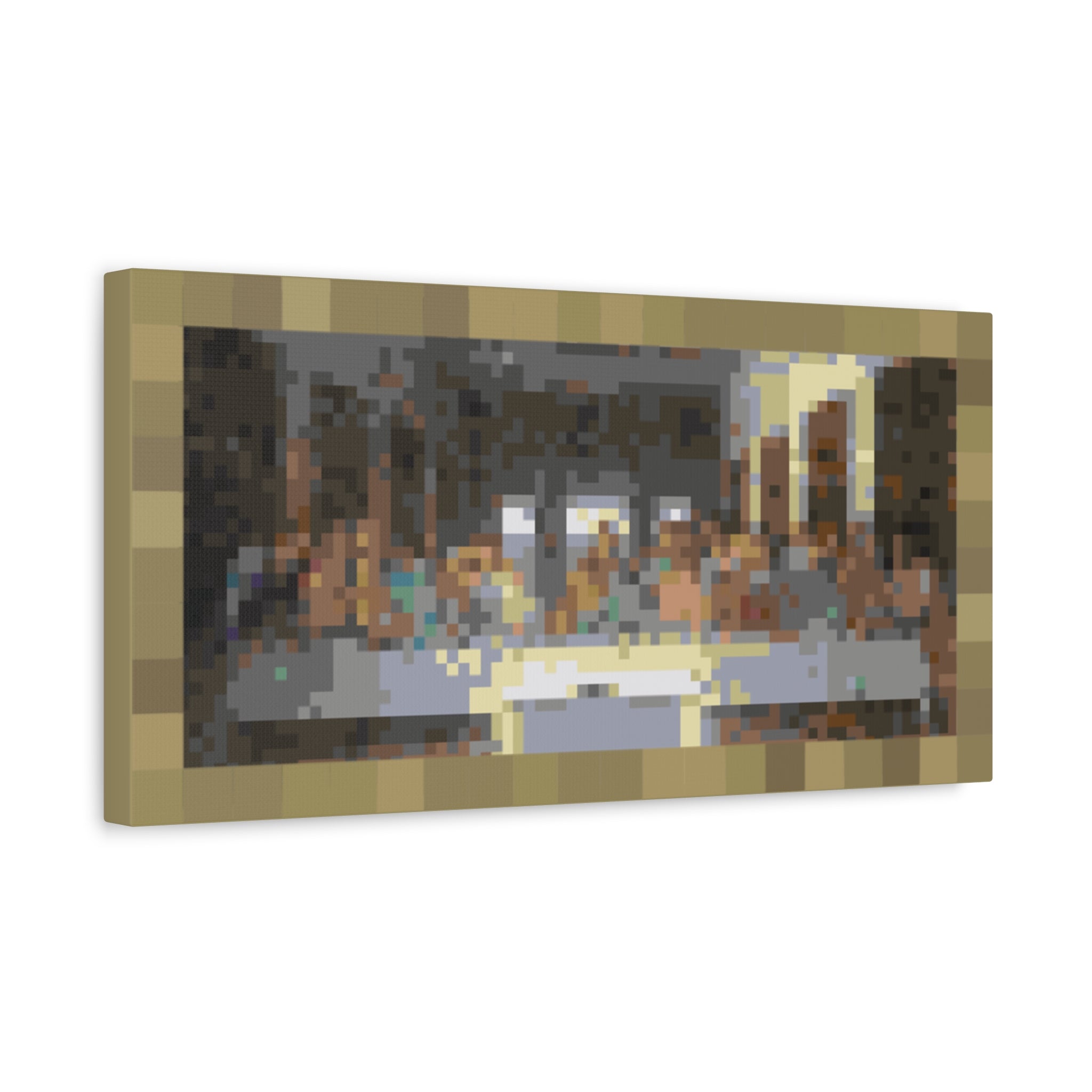 Last Supper Pixel-Style Matte Canvas Print