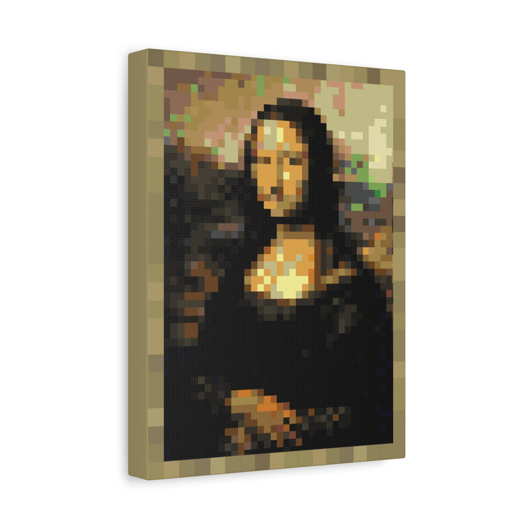 Mona Lisa Pixel-Style Matte Canvas Print