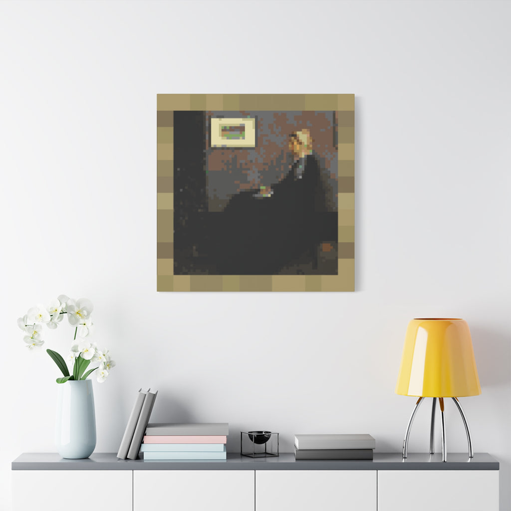Whistler's Mother Pixel-Style Matte Canvas Print