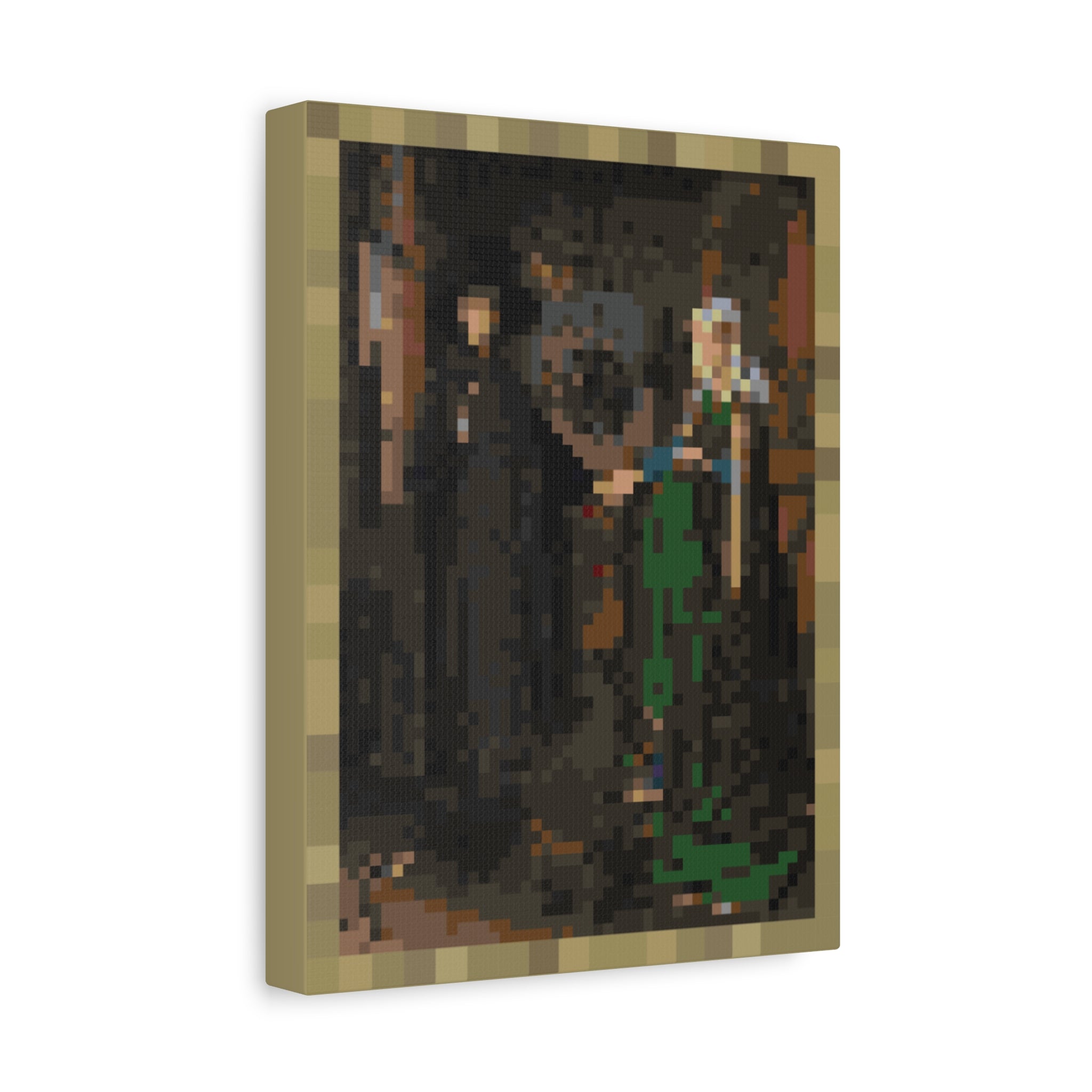 The Arnolfini Portrait Pixel-Style Matte Canvas Print