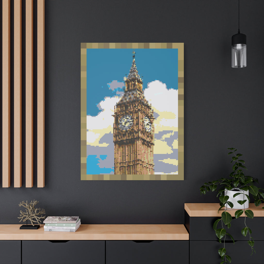 Big Ben Pixel-Style Matte Canvas Print