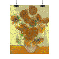 Sunflowers Pixel-Style Rolled Art Print