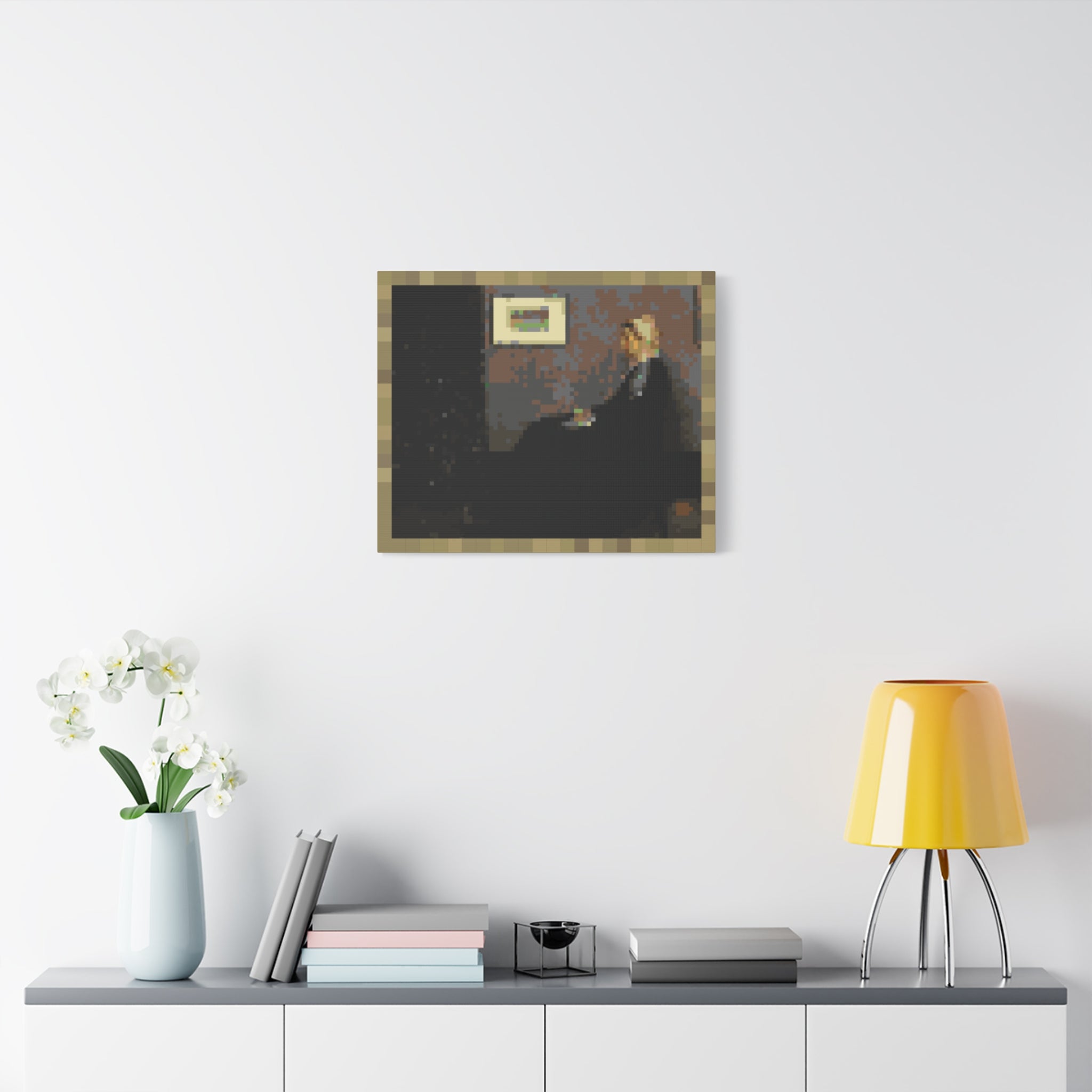 Whistler's Mother Pixel-Style Matte Canvas Print