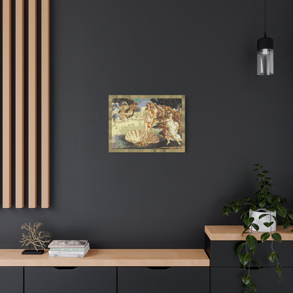 The Birth of Venus Pixel-Style Matte Canvas Print