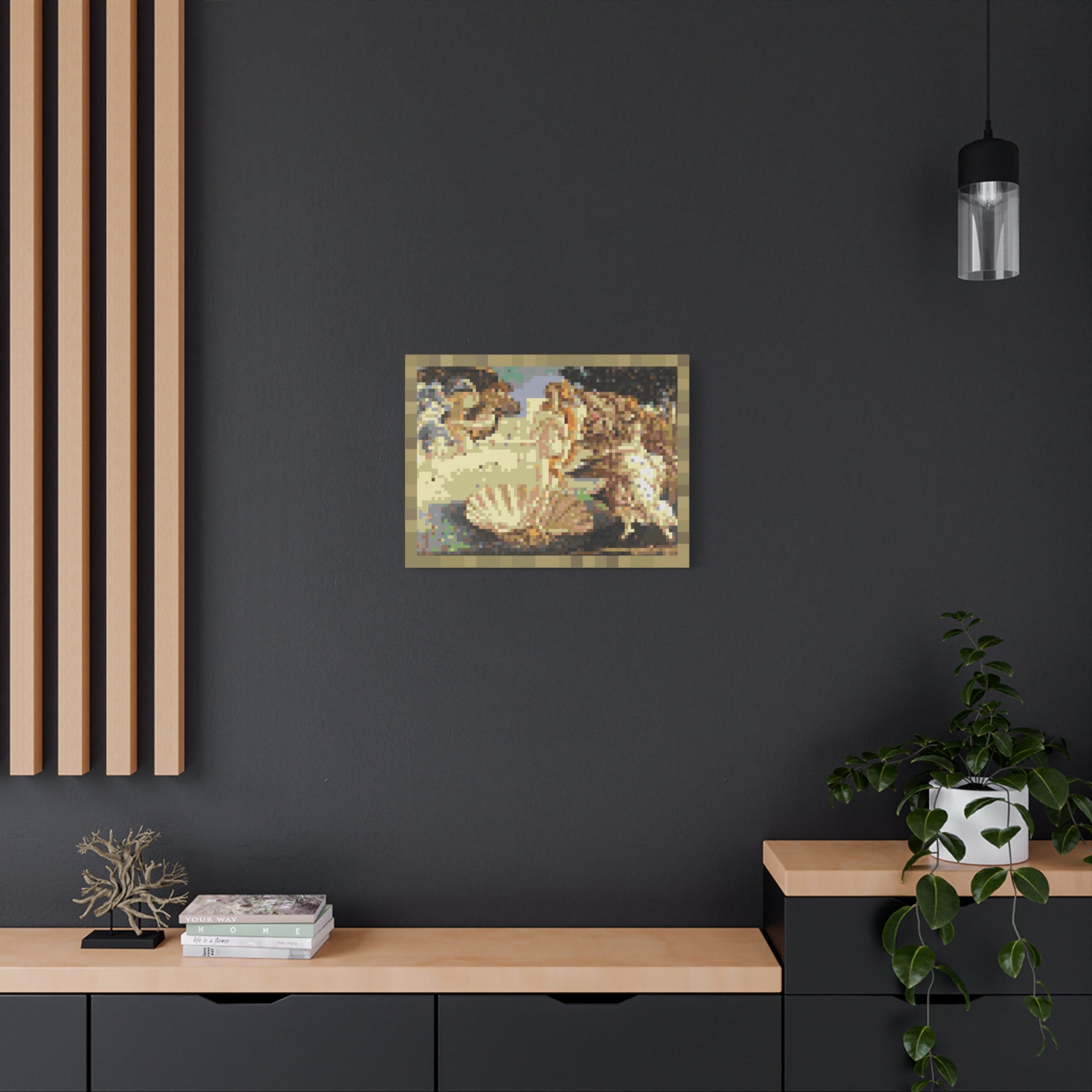 The Birth of Venus Pixel-Style Matte Canvas Print