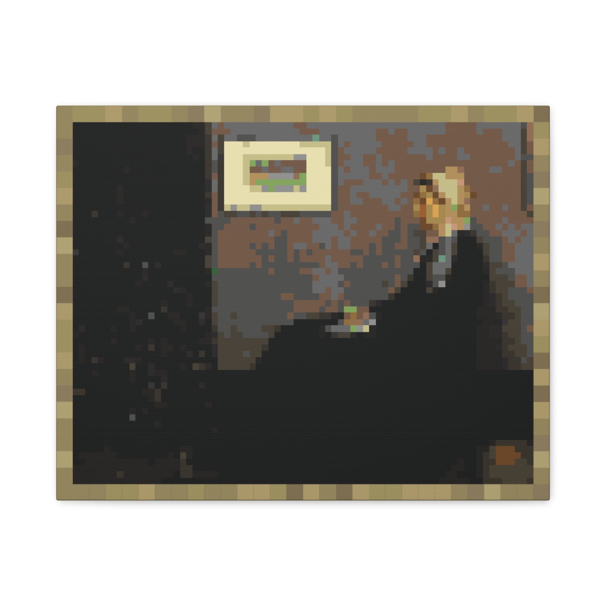 Whistler's Mother Pixel-Style Matte Canvas Print