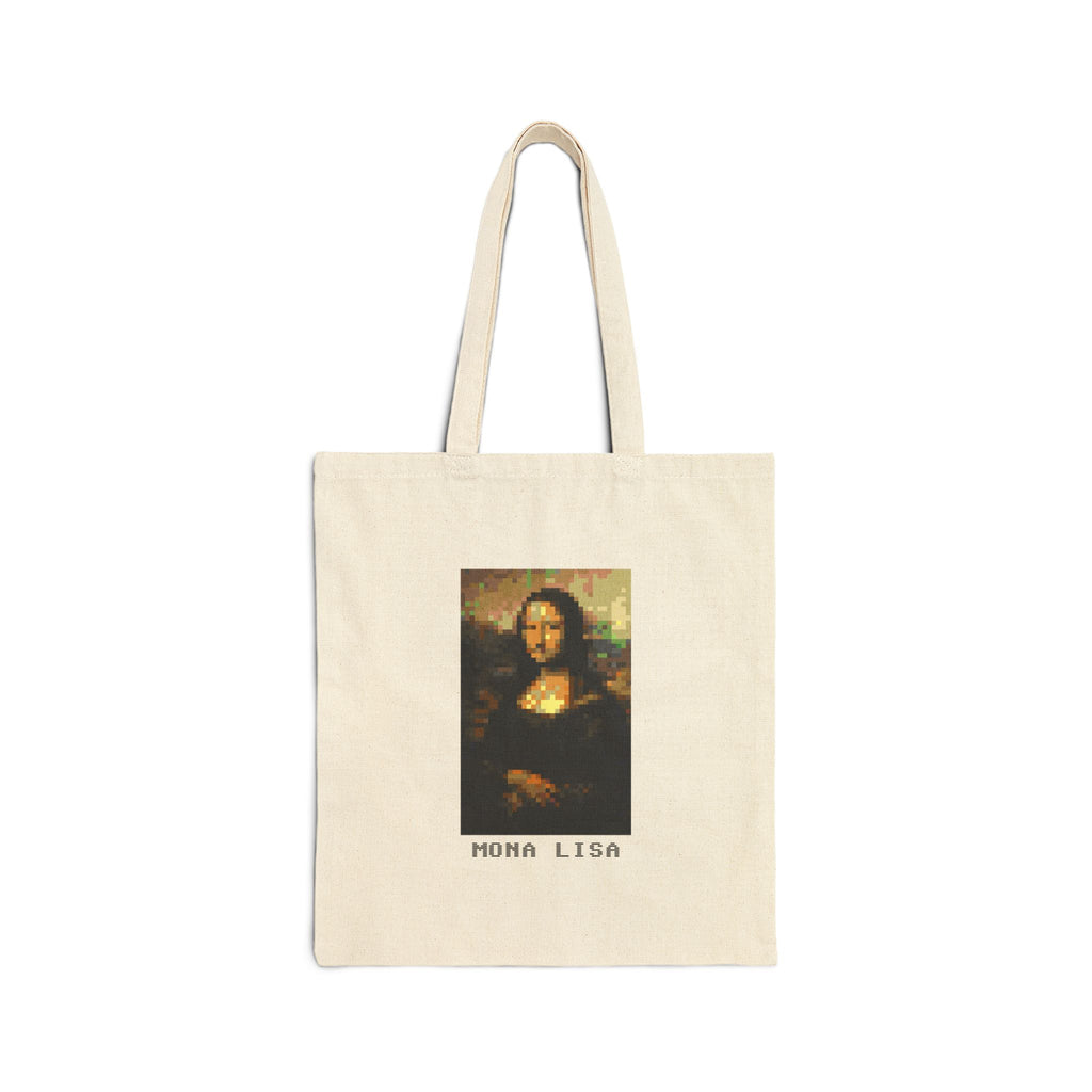 The Mona Lisa Pixel Art Tote Bag — Famous Artwork Canvas Tote