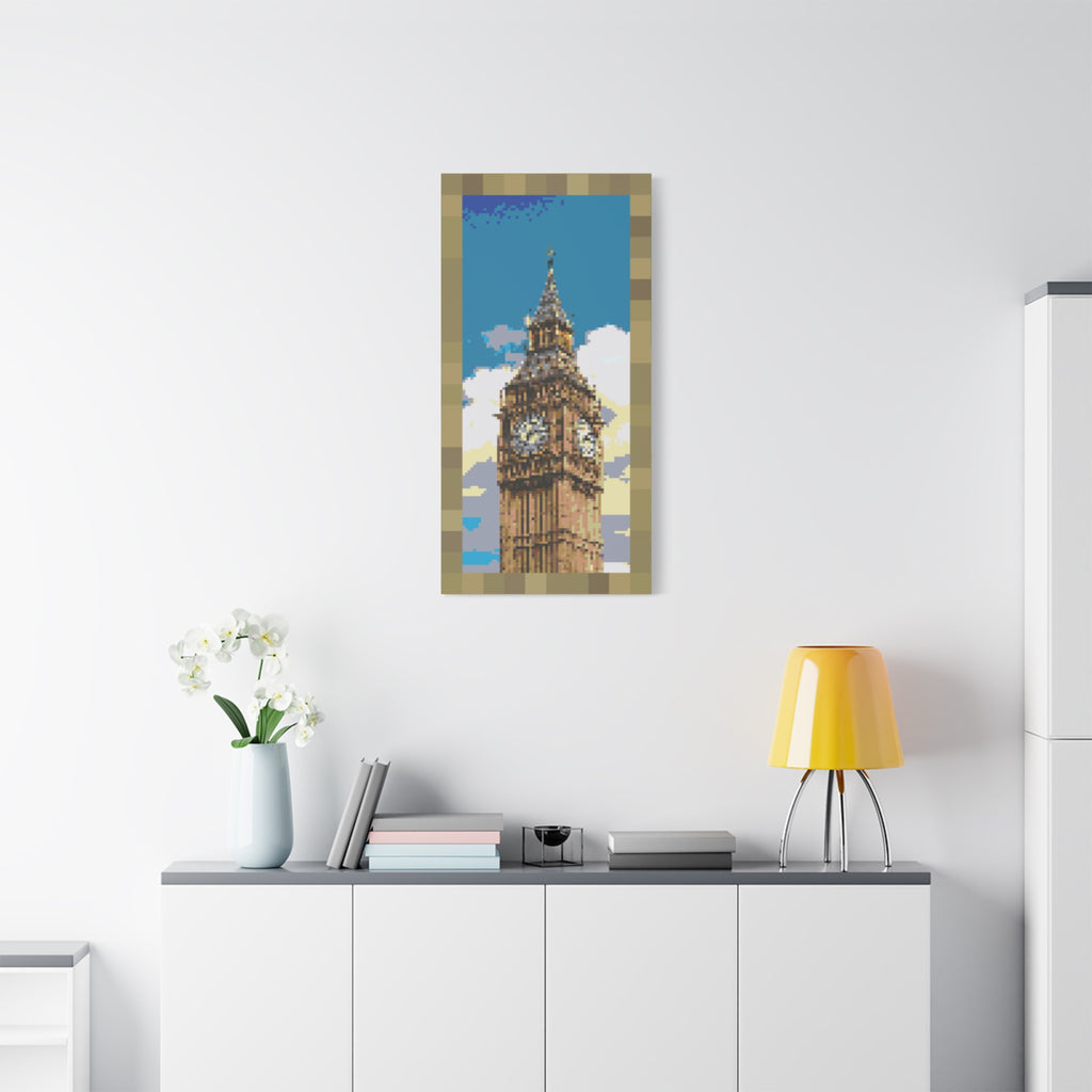 Big Ben Pixel-Style Matte Canvas Print