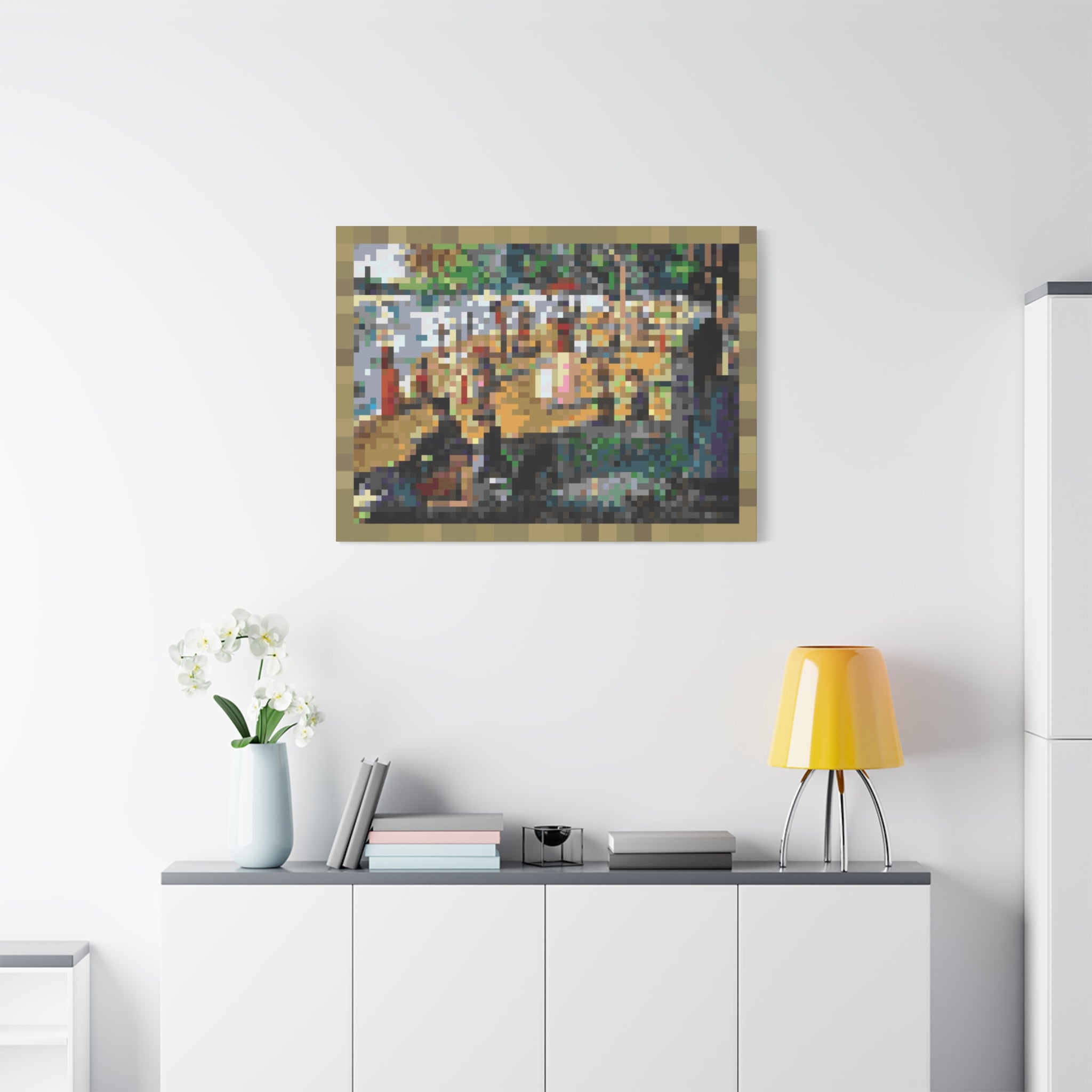 Sunday Afternoon on the Island Pixel-Style Matte Canvas Print