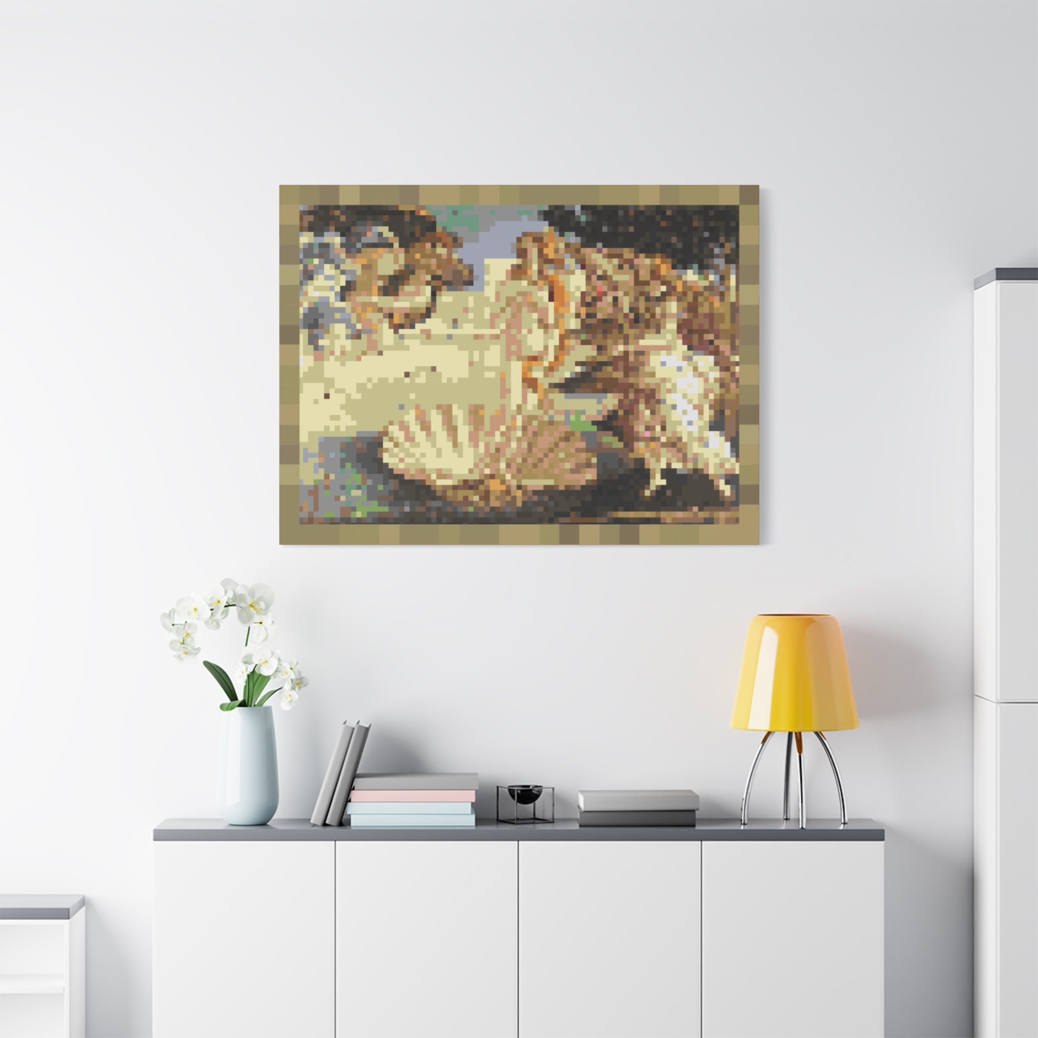 The Birth of Venus Pixel-Style Matte Canvas Print
