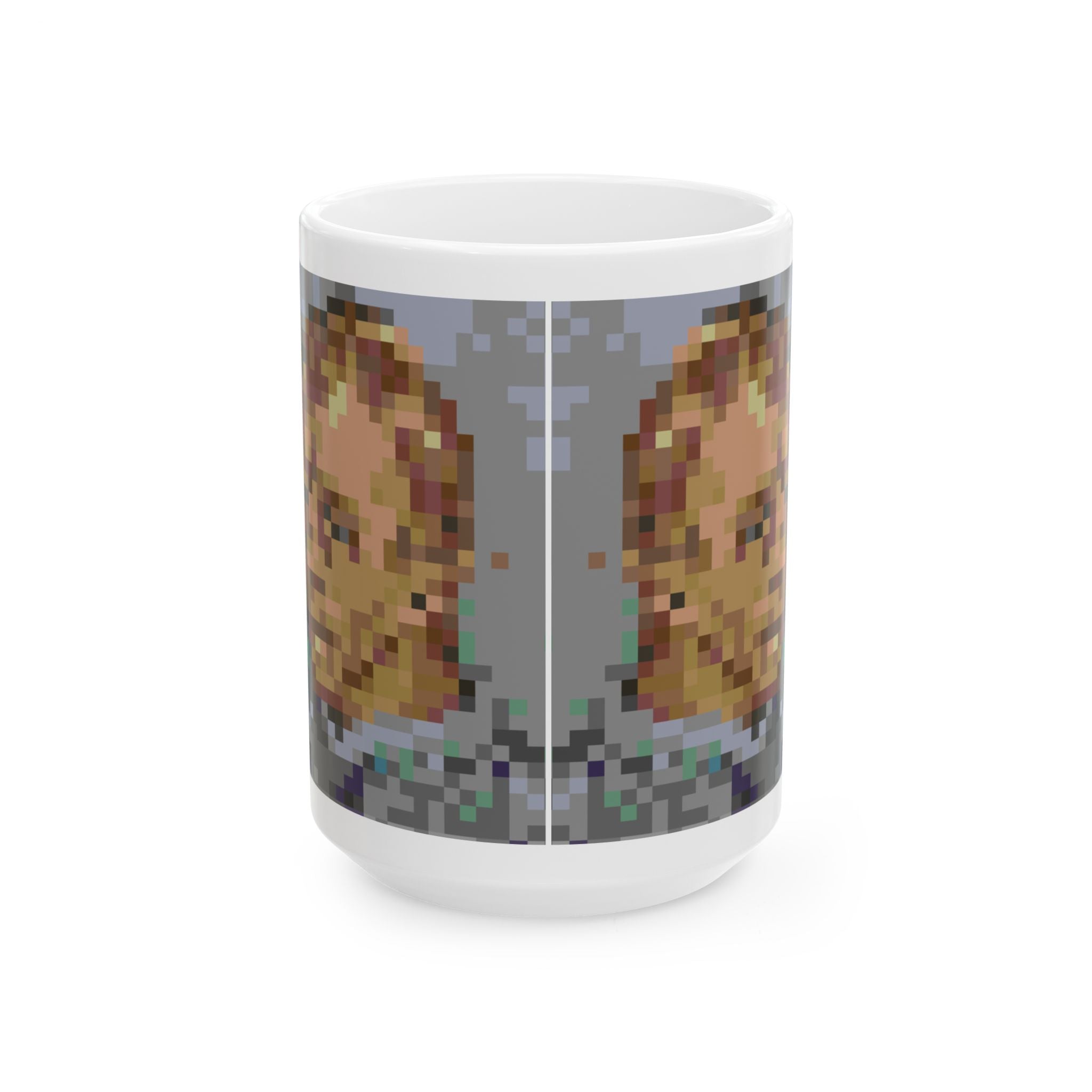 L'artiste Sans Barbe Pixel-Style Ceramic Mug (11oz/15oz)