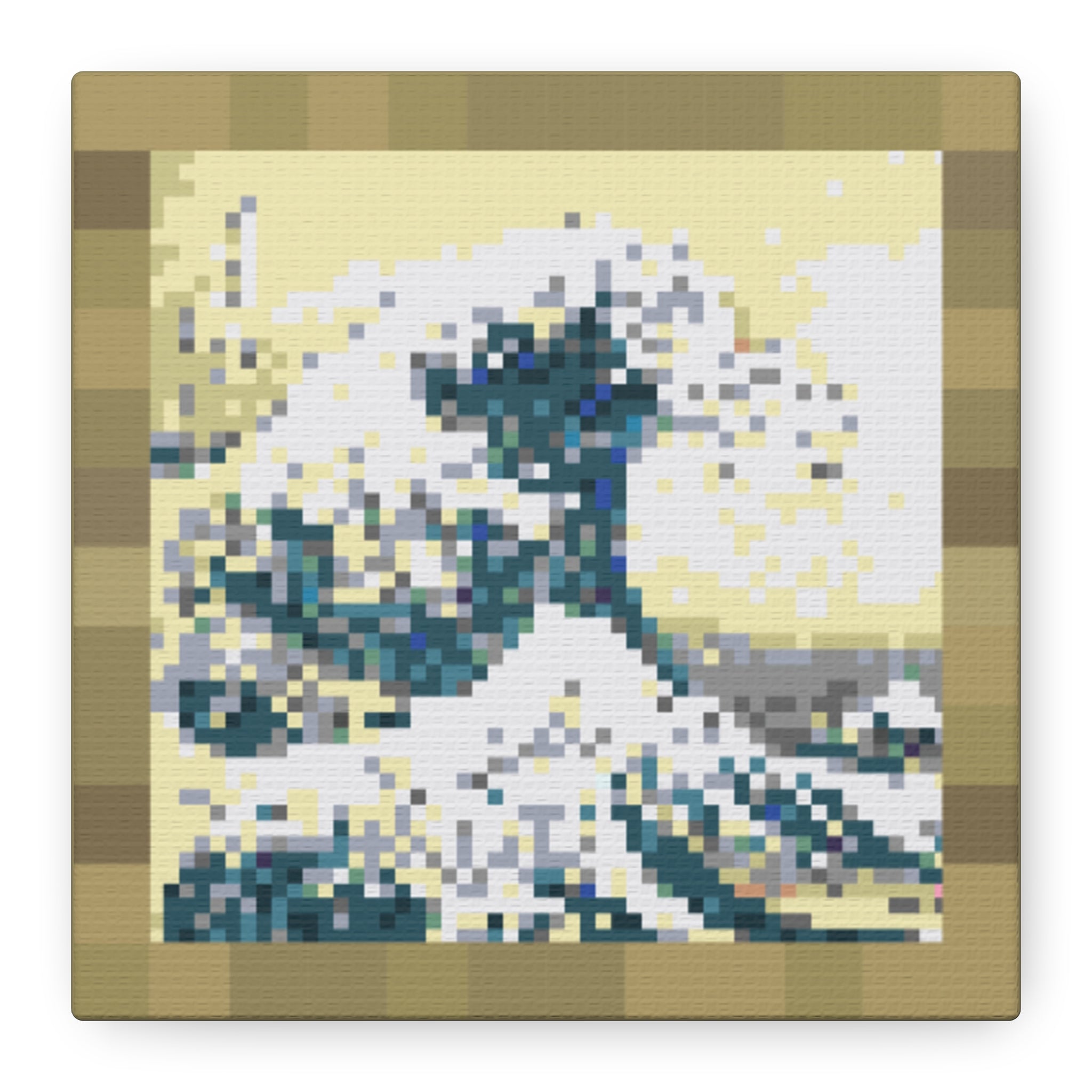 The Great Wave Pixel-Style Matte Canvas Print