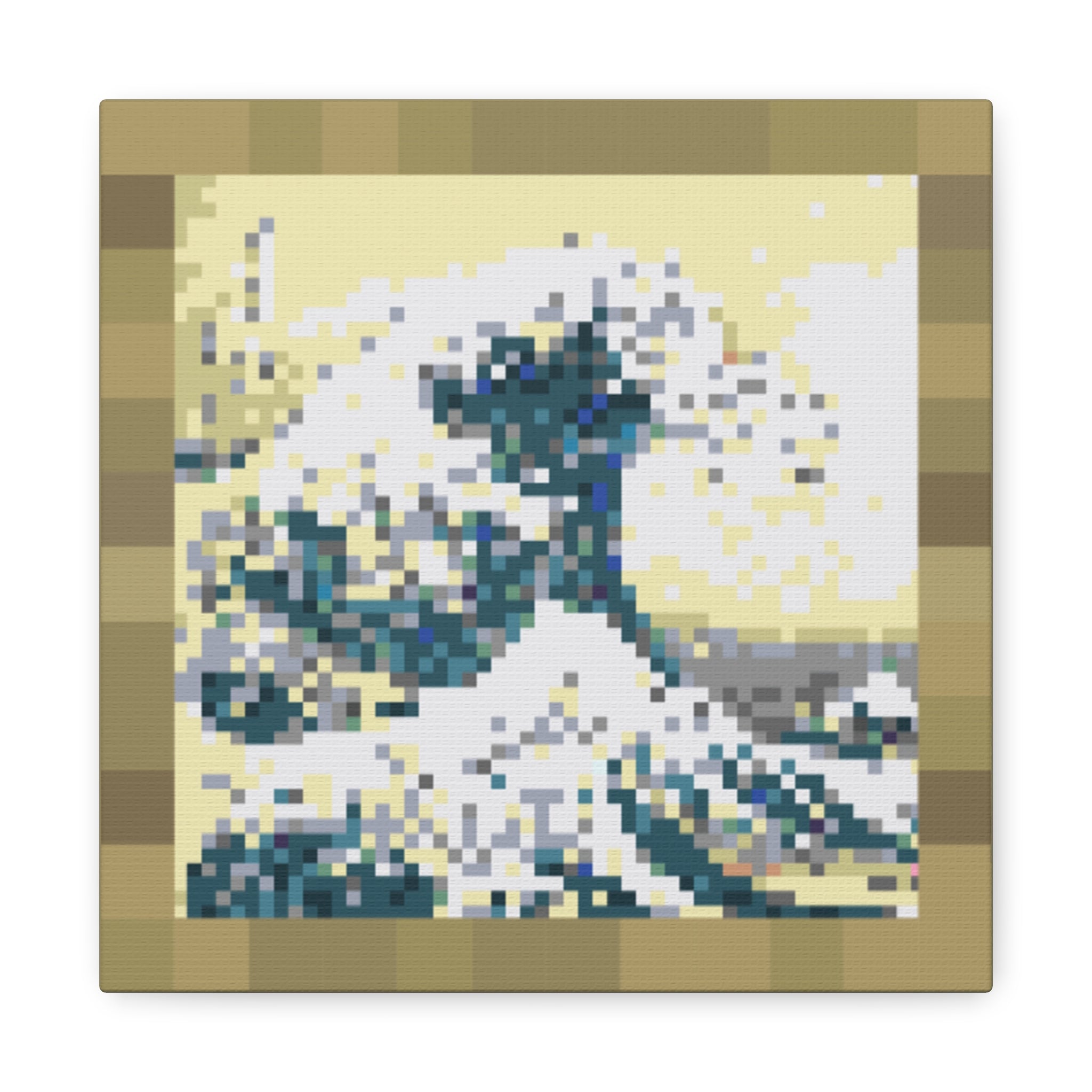 The Great Wave Pixel-Style Matte Canvas Print