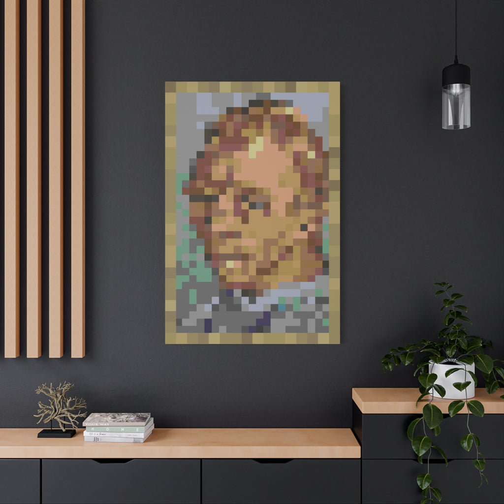 L'artiste Sans Barbe Pixel-Style Matte Canvas Print