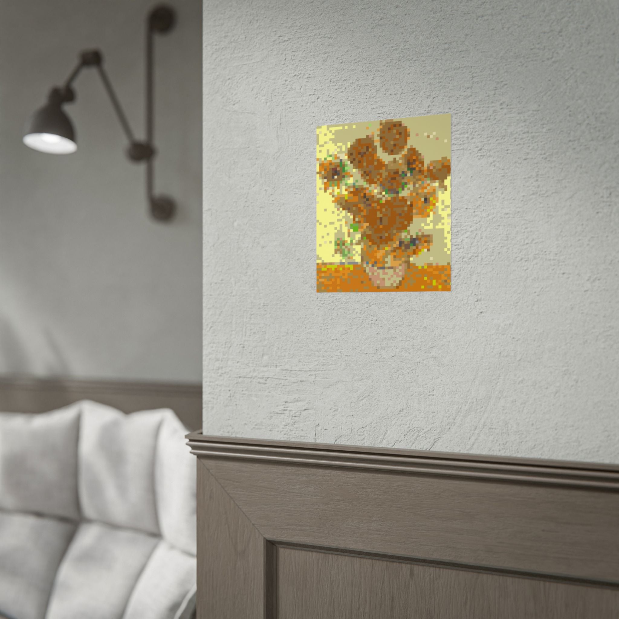 Sunflowers Pixel-Style Rolled Art Print