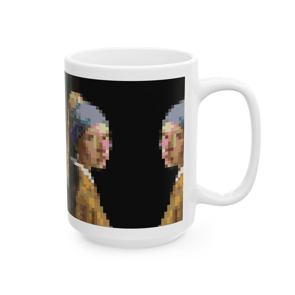 Girl with a Pearl Earring Pixel-Style Ceramic Mug (11oz/15oz)