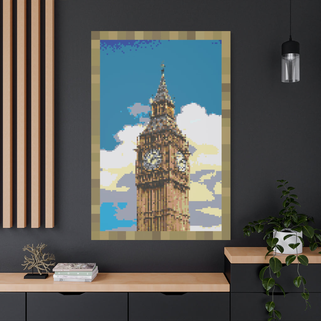 Big Ben Pixel-Style Matte Canvas Print