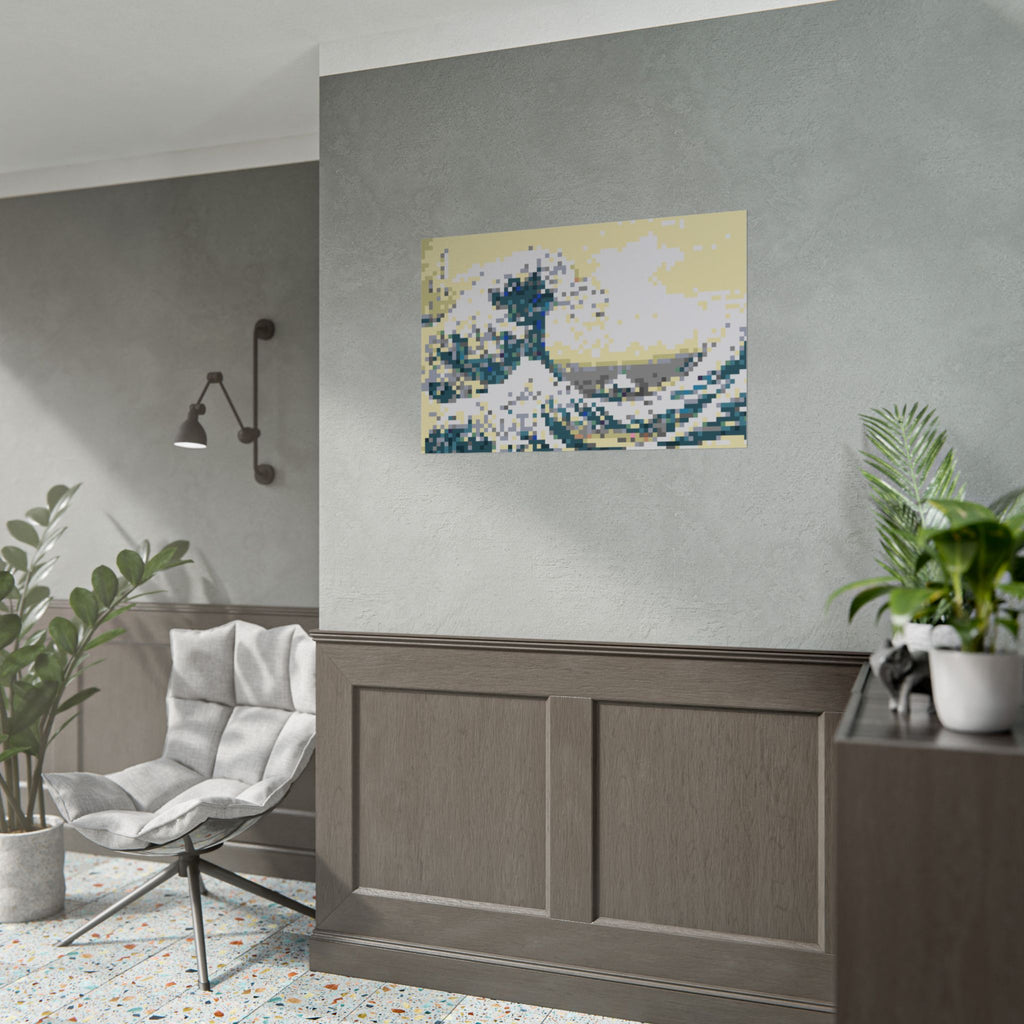 The Great Wave Pixel-Style Rolled Art Print