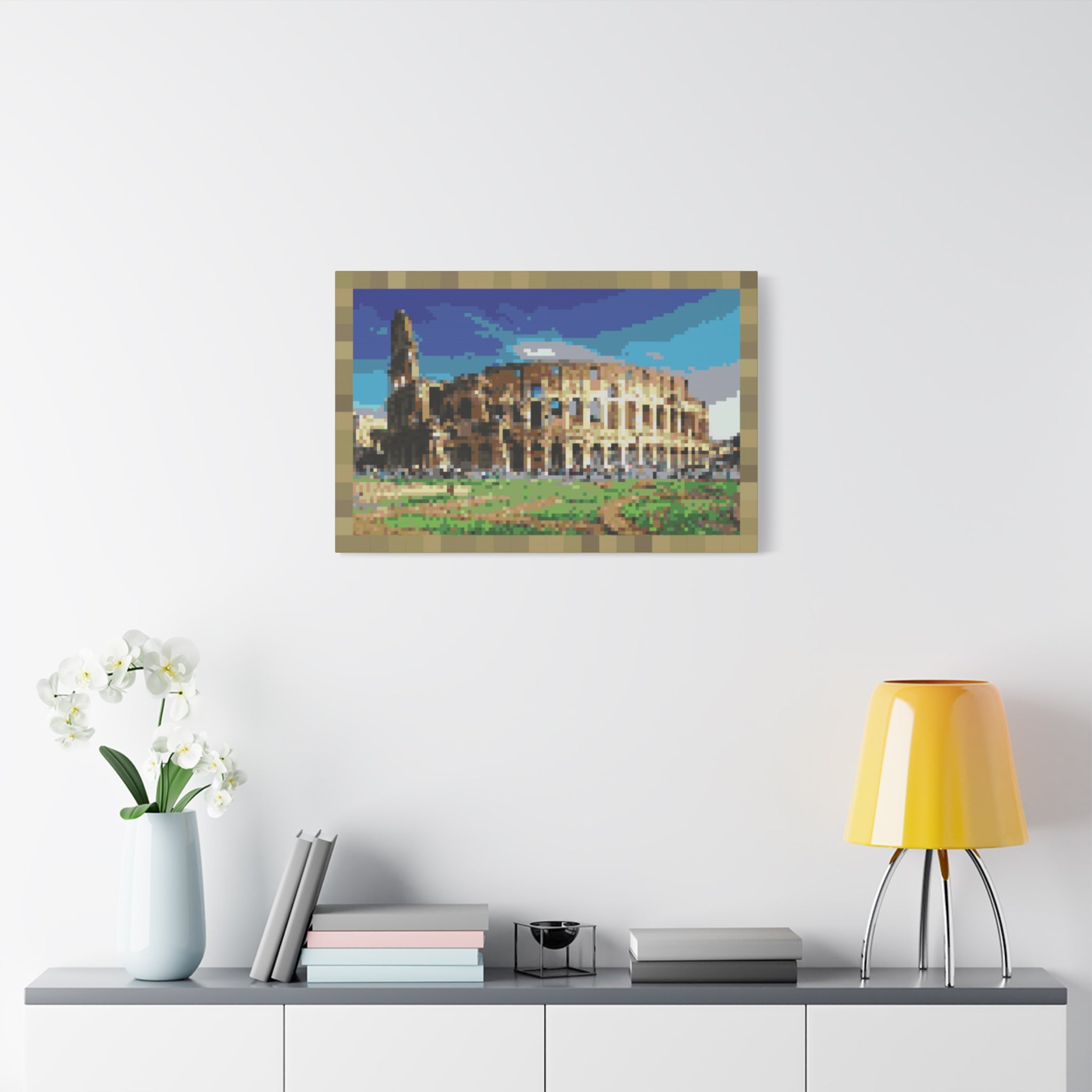 Colosseum Pixel-Style Matte Canvas Print