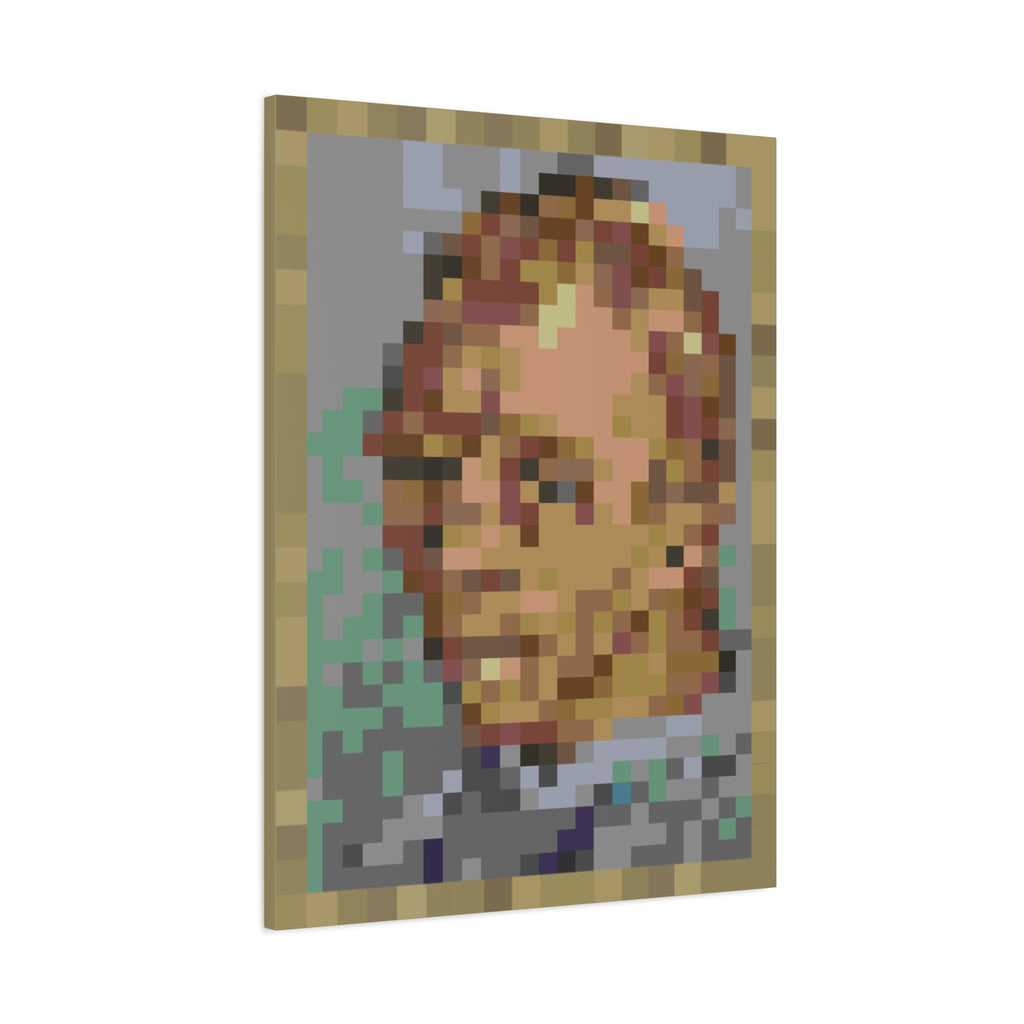 L'artiste Sans Barbe Pixel-Style Matte Canvas Print