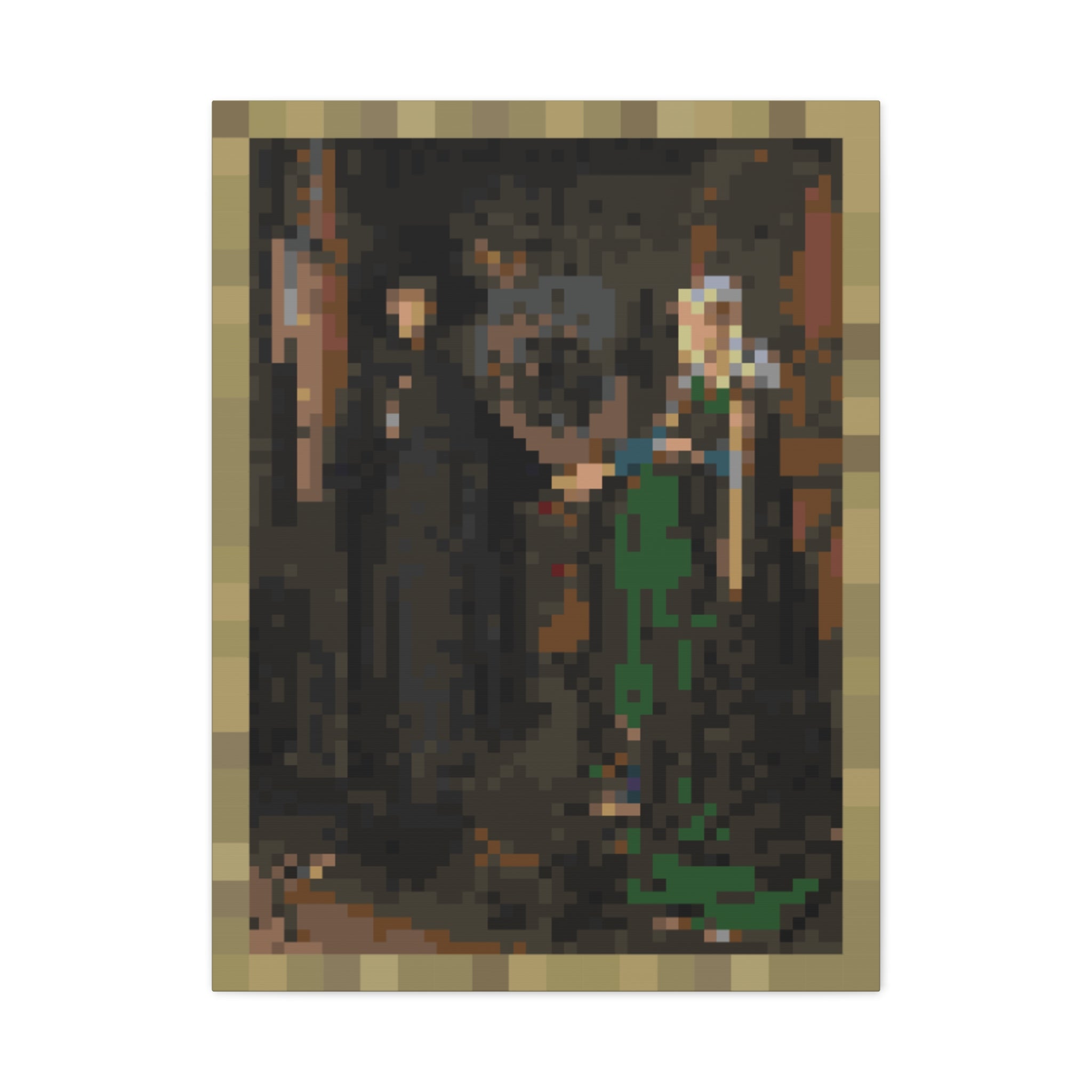 The Arnolfini Portrait Pixel-Style Matte Canvas Print